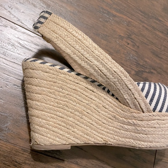 Splendid Striped Espadrille Peep Toe SlingbackWedges // 8 - Picture 6 of 12